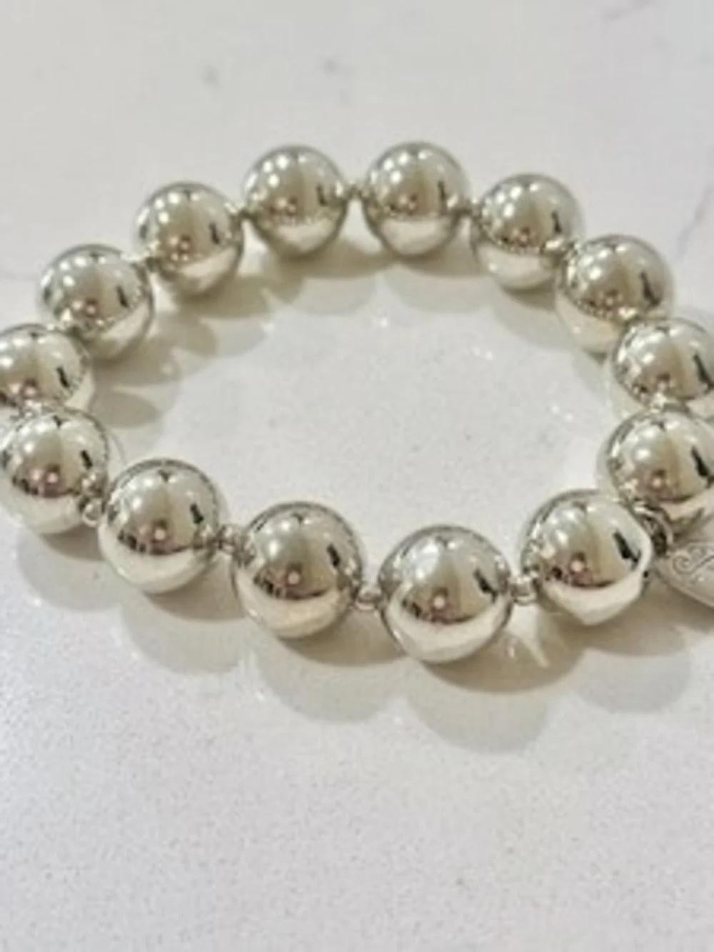 Sale 🛍 Plunder Silver Polished Bead Stretch Bracelet